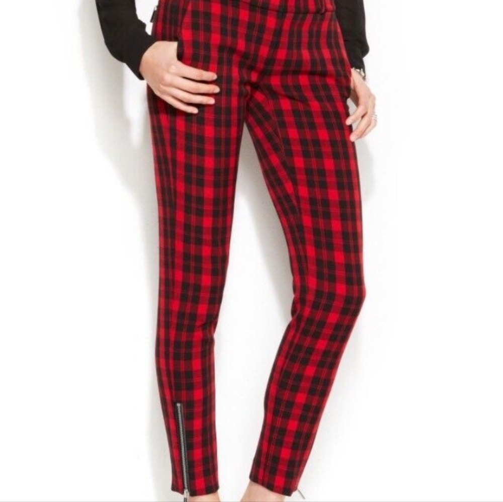 Michael Kors | Black Red Tartan Checkered Pants